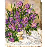 Bead Embroidery Kit Flowers Beaded stitching Bead needlepoint Beadwork DIY