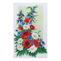 Bead Embroidery Kit Flowers Beaded needlepoint Bead stitching Beadwork DIY