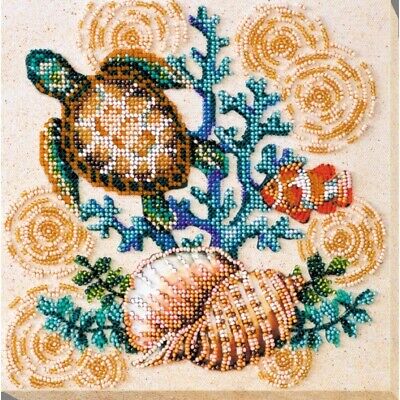 Bead Embroidery Kit Marine inhabitants Beaded stitching Bead needlepoint kit DIY