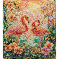 Bead Embroidery Kit Flamingo Beaded stitching Bead needlepoint Beadwork DIY