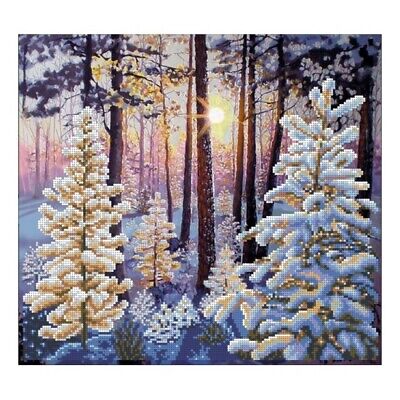 Bead Embroidery Kit Winter dawn Beaded needlepoint Bead stitching Beadwork DIY