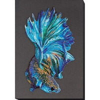 Bead Embroidery Kit Blue fish DIY Beadwork Beading 