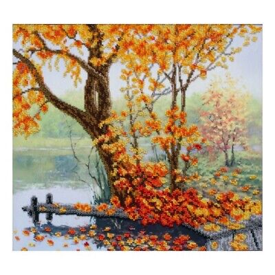 Bead Embroidery Kit Fall Autumn Beaded needlepoint Bead stitching Beadwork DIY