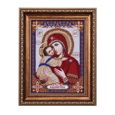 Bead Embroidery Kit Icon Virgin Mary Mother of God Beaded stitching DIY