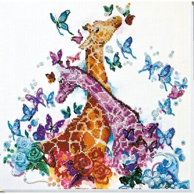 Bead Embroidery Kit Spotted Giraffes Beaded stitching Bead needlepoint DIY