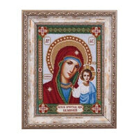 Bead Embroidery Kit Icon Virgin Mary Mother of God Beaded stitching DIY