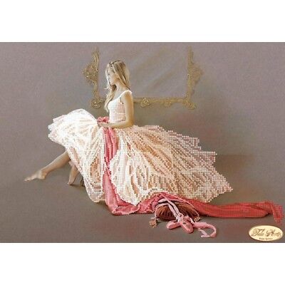 Bead Embroidery Kit Ballerina DIY Beaded needlepoint Beaded stitching Beadwork