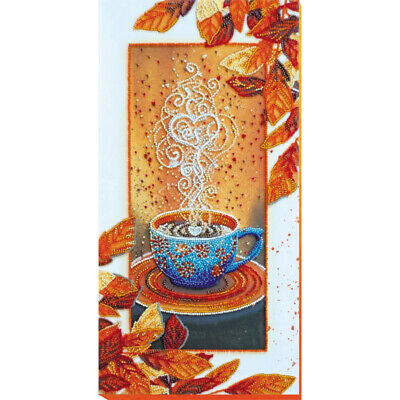 Bead Embroidery Kit Autumn latte Beaded stitching Beadwork Bead needlepoint DIY