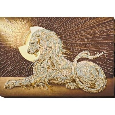 Bead Embroidery Kit Lion Beaded stitching Beadwork Bead needlepoint DIY