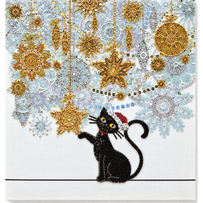 Bead Embroidery Kit Cat Beaded stitching Beadwork Needlepoint kit DIY