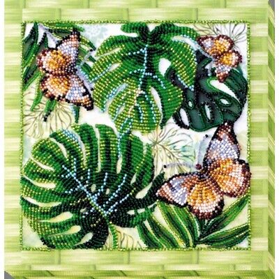 Bead Embroidery Kit Tropical Beaded stitching Bead needlepoint Beadwork