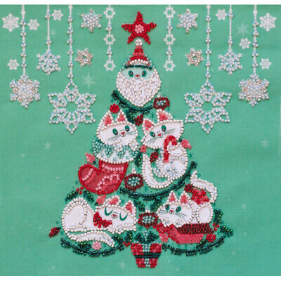 Bead Embroidery Kit Christmas tree Bead stitching Bead needlepoint DIY