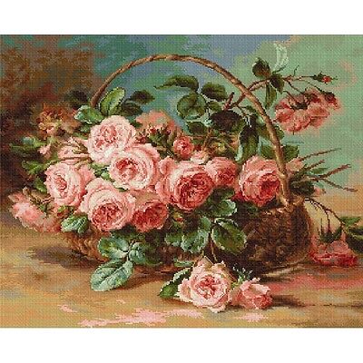 Gobelin kit Tapestry Kit Basket with roses Luca-S DIY Unprinted canvas