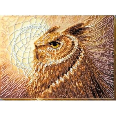 Bead Embroidery Kit Owl Beaded stitching Bead needlepoint Beading Beadwork DIY