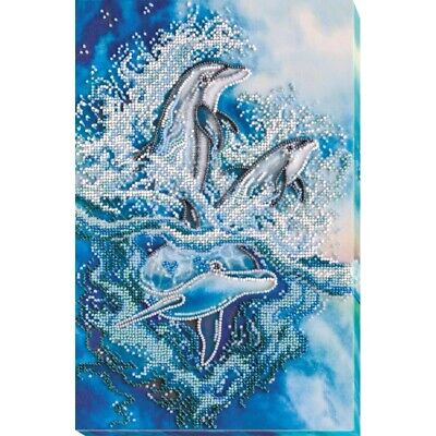 Bead Embroidery Kit Dolphins Beaded stitching Bead needlepoint Beadwork DIY