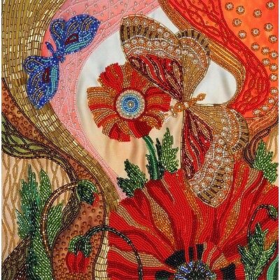 Bead Embroidery Kit Butterfly Bead needlepoint Beadwork Bead stitching