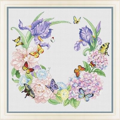Counted Cross Stitch Kit Summer flowers DIY Unprinted canvas
