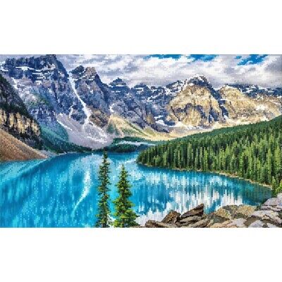 Bead Embroidery Kit Moraine lake DIY Beaded stitching Bead needlepoint