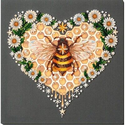 Bead Embroidery Kit Bee Beaded stitching Bead needlepoint Beadwork DIY