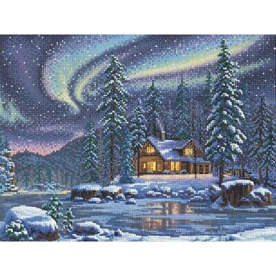 Bead Embroidery Kit Northern Lights DIY Beaded stitching Beadwork