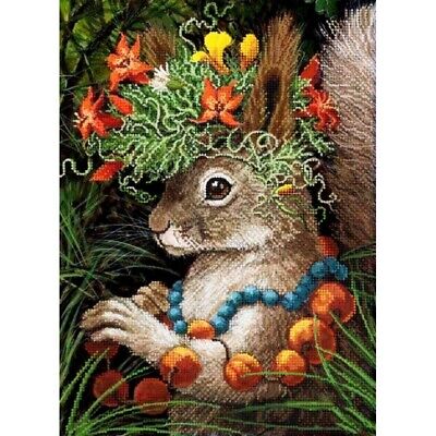 Bead Embroidery Kit Squirrel Bead needlepoint Bead stitching Beadwork DIY