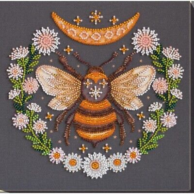 Bead Embroidery Kit Honey dream Beaded stitching Bead needlepoint DIY