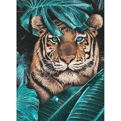 Bead Embroidery Kit Tiger Bead needlepoint Beaded stitching Beadwork DIY