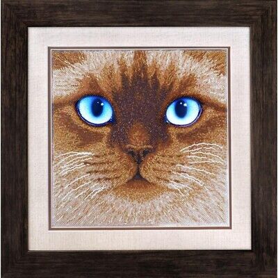 Bead Embroidery Kit Cat Beaded needlepoint Beaded stitching Beadwork DIY