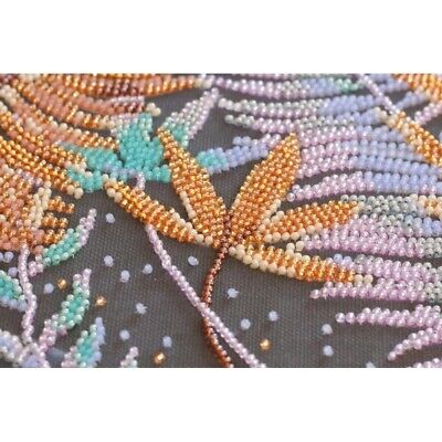 Bead Embroidery Kit Tropical night Beaded stitching Bead needlepoint Beadwork