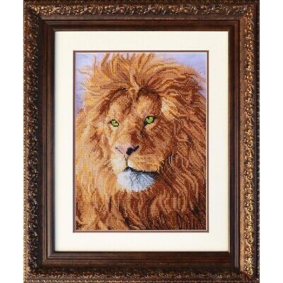 Bead Embroidery Kit Lion DIY Needlepoint kit Bead stitching Hand embroidery