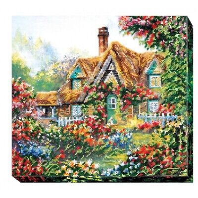 Bead Embroidery Kit Cute house Beaded stitching Bead needlepoint Beadwork DIY