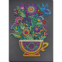 Bead Embroidery Kit Fflowers Cup of happiness Beaded stitching Beadwork DIY