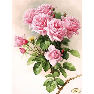 Bead Embroidery Kit English roses DIY Beaded needlepoint Beaded stitching