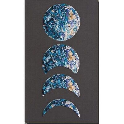 Bead Embroidery Kit Moon phases Beaded stitching Bead needlepoint Beadwork DIY