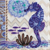 Bead Embroidery Kit Of the sea Beaded stitching Bead needlepoint DIY