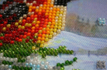 Bead Embroidery Kit February bird DIY Abris Art