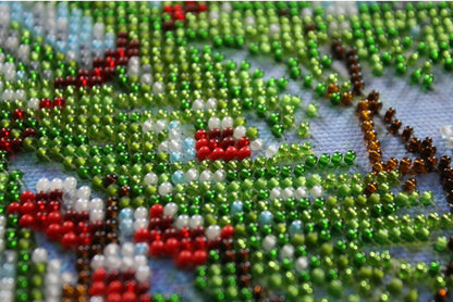 Bead Embroidery Kit February bird DIY Abris Art
