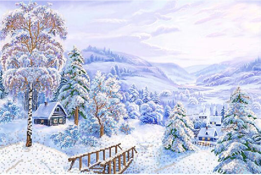 Bead Embroidery Kit Winter Landscape DIY Marichka