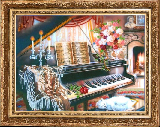 Bead embroidery kit Piano DIY