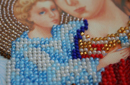 Bead Embroidery Kit Icon Virgin Mary Mother of God DIY Abris Art