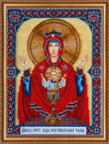Bead Embroidery Kit Icon Virgin Mary Mother of God DIY Abris Art