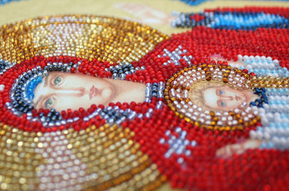 Bead Embroidery Kit Icon Virgin Mary Mother of God DIY Abris Art