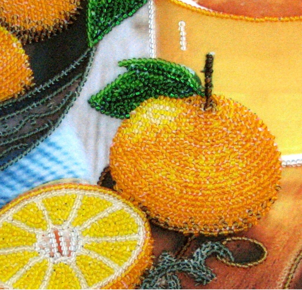 Bead embroidery kit Still life with citrus DIY