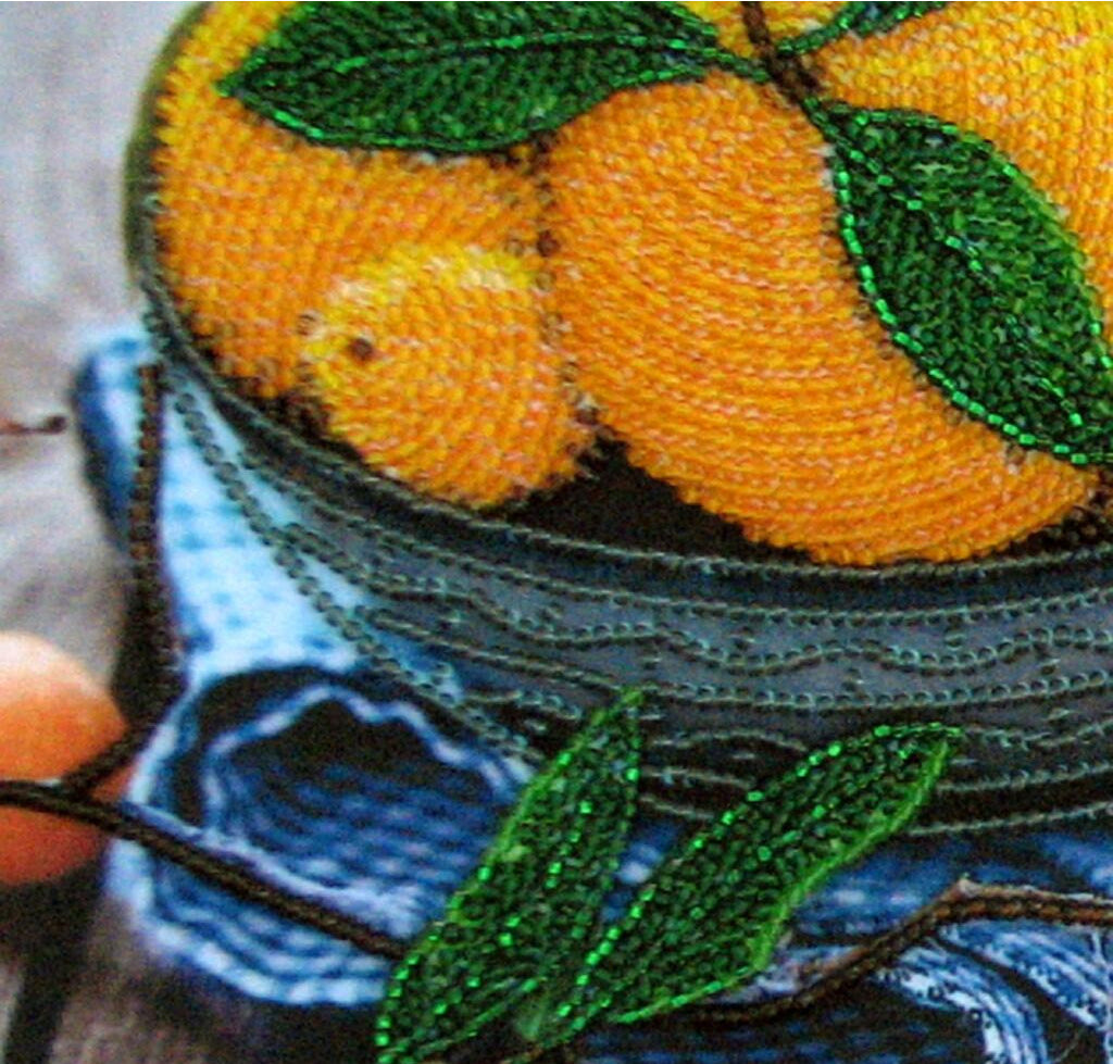 Bead embroidery kit Still life with citrus DIY