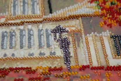 Bead Embroidery Kit Autumn city DIY Abris Art