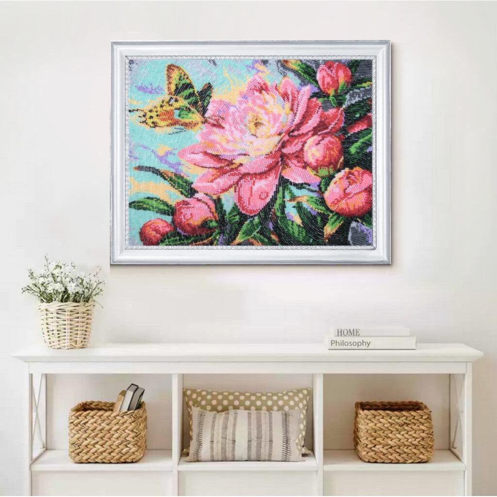 Full Bead Embroidery Kit "Fragrance of Peonies" DIY
