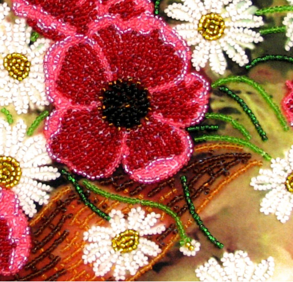 Bead Embroidery Kit "Basket of Poppies" DIY
