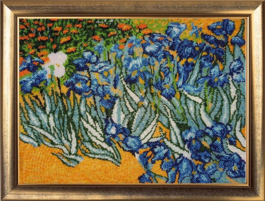 Bead embroidery kit Irises Flowers Van Gogh DIY