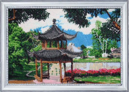Kit de broderie de perles Jardin chinois DIY