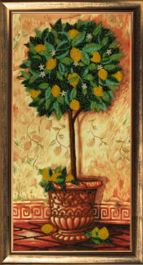 Bead embroidery kit Lemon tree DIY